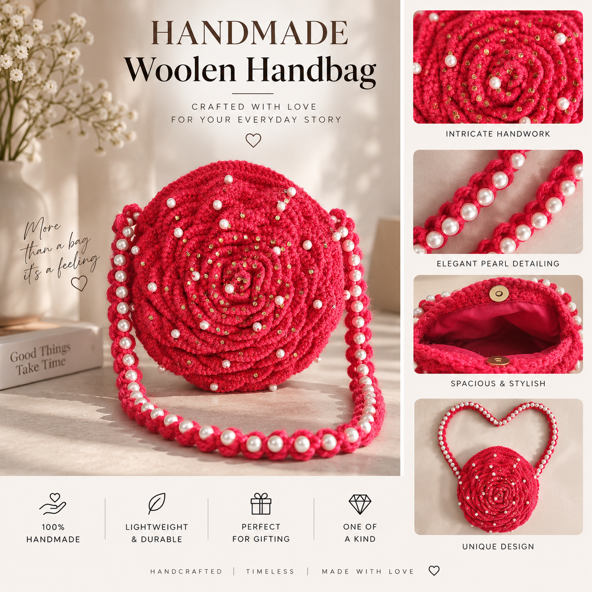 The Rosé Bloom Bag (9")
